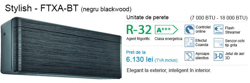 Daikin Stylish (negru blackwood) – FTXA-BT